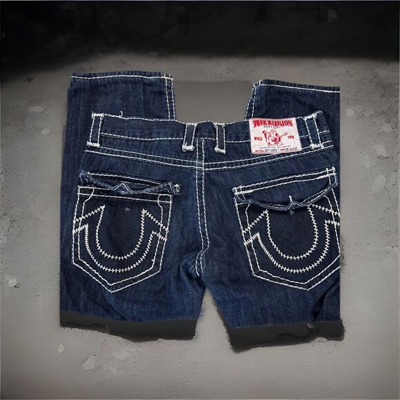 True Religion Joey Super T Jeans 38x32 Denim Distressed Fair/Good Used Condition - Picture 10 of 15